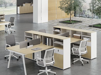 Modern Public Office Desk 3d model