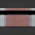 Red And Gray Speckled Bench With Backrest Seat And Light Colored Legs