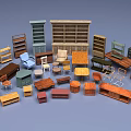 Diverse Table And Chair Set In Home Furniture Collection With Bookshelves Cabinets