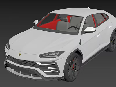 White Sleek SUV With Sporty Front Design Red Interior And Black Wheels 3d model