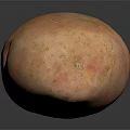 Single Fresh Organic Red Potato With Natural Skin Texture On Dark Background Surface