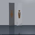 Modern Restroom Swing Doors With Male Female Symbols In Gray White Design