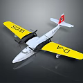 Yellow Winged White Airplane With Red Tail And SOM D-A Markings