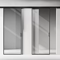 Modern Glass Sliding Doors With Sleek Black Frames For Contemporary Interior Design