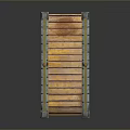 Ornate Small Bridge With Stone Base Wooden Deck And Curved Golden Railings