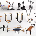 Various Fitness Equipment Including Exercise Bikes Treadmills And Weight Benches