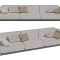 Modern three-seat sofa multiplayer sofa 3d model