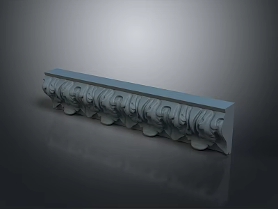 Ornate Architectural Decorative Component With Intricate Carved Patterns And Base Details 3d model