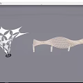 Modern Outdoor Artistic Mesh Sculptures With Geometric Design And Wave Shapes