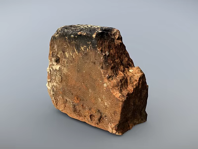 Natural Stone Wood Piece Featuring Rough Texture And Organic Surface Details 3d model