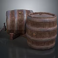Rustic Wooden Barrels For Home Decor And Storage With Tap Design