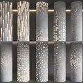 Luminous concrete column hollow cylinder science and technology sense decorative column gradient perforated bag column 3d model