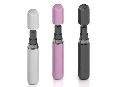 Stylish Cosmetic Spray Bottles In White Pink Black With Modern Design 3d model