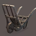 Antique Metal Wheelbarrow Featuring Vintage Structure And Historical Design Elements 3d model