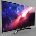 Ultra Slim Modern Television With Vivid Cosmic Galaxy Display Screen