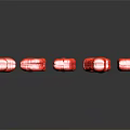 Glossy Red Numbers 1234578906 on Black Background with Clear Reflections