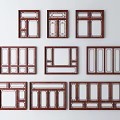 New Chinese-style window hollow window grilles 3d model