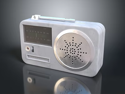 Vintage Gray Portable Computer With Display Screen And Carrying Handle Design 3d model