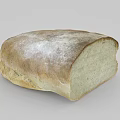 Freshly Baked Sliced Bread Loaf With Flour Dusted Crust And White Interior