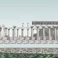 Ancient Greek Temple Ruins Featuring Stone Columns and Historical Architecture Structure