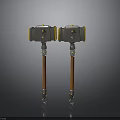 Two Industrial Valves Featuring Yellow Gray Components Orange Stems And Circular Interfaces