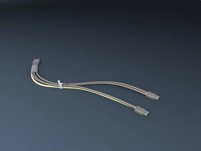 Headphone Speaker Connection Cable with Gray Yellow Plugs for Audio Accessory Use 3d model