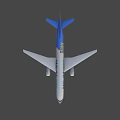 Blue Tailed Airplane Model With White Body And UAC 24 700 Markings