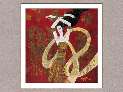 Chinese Decorative Painting Dancing Ding Shaoguang Figure Painting model