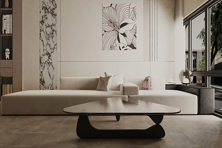 Three-seat sofa 3d model