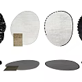 Stylish Shaped Rugs with Round Oval Shapes Black White Gray Tones and Soft Textures