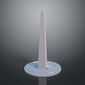 Tall White Obelisk Building Structure With Circular Base And Surrounding Columns 3d model