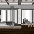 Modern Bedroom Interior Design With Platform Bed Large Windows And Wooden Flooring