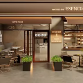 Esencia Coffee House Storefront Featuring Outdoor Seating Greenery And Open Sign