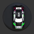 Hyundai XITE Racing Car With Black Green Pink Accents And Sleek Sporty Design