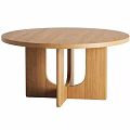 Round Wooden Dining Table With Unique Oak Leg Design And Sturdy Base 3d model