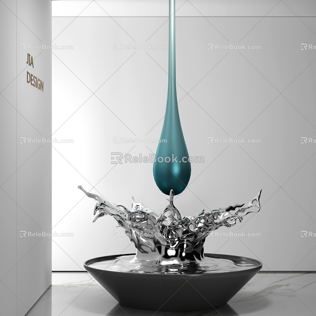 Modern Sculpture Water Drop Sculpture 3d model