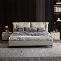 Modern Background Double Bed Double Bed 3d model