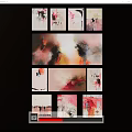 Abstract Wall Art Collage With Multiple Vibrant Paintings On Black Background