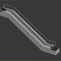 Modern Escalator With Stainless Steel Handrails And Moving Steps Design