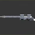 Futuristic Weapon With Long Barrel And Detailed Segmented Metallic Structure 3d model