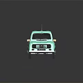 Light Green Vintage Car Model With Antenna Classic Design And Smooth Surface
