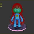 Blue Transparent Game Movie Character With Big Eyes Yellow Star And Blue Display Base
