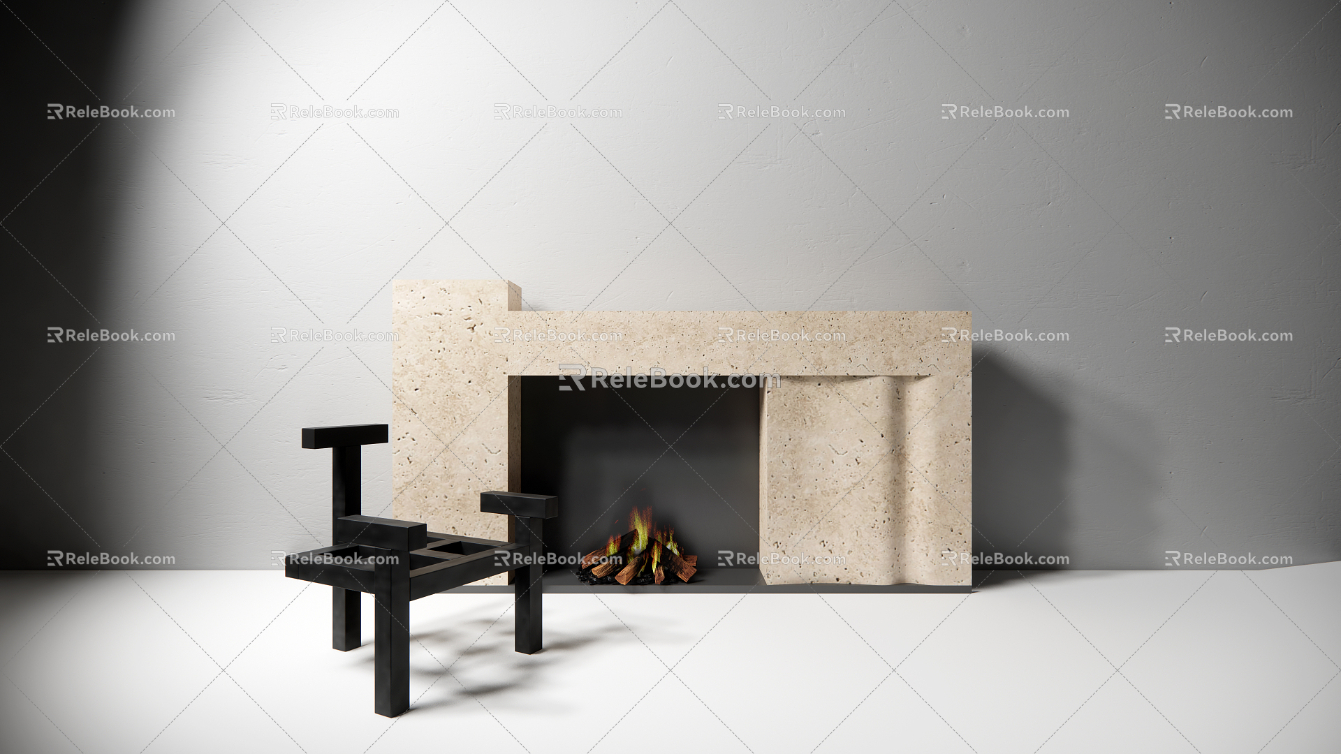 Modern Fireplace 3d model