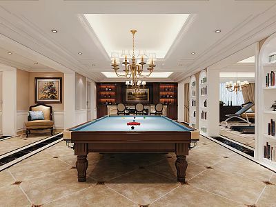 American billiard room 3d model