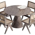 Wind Dining Table and Chair Combination Rattan Dining Table and Chair Combination 3d model