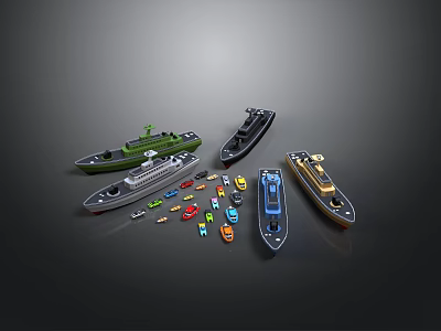 Colorful Water Vehicles Models With Various Types And Sizes For Collection 3d model