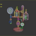Industrial Equipment With Metal Pipes Pressure Gauges Control Valve And Gear Base Structure