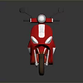 Red Scooter With Black Seat Modern Design Sleek Body And Headlight Wheels