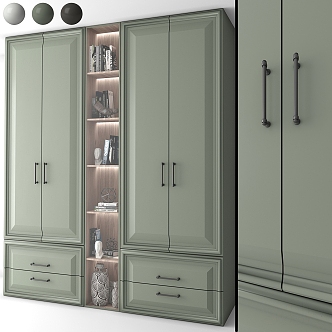 European Classical Storage Cabinet Decorative Cabinet 3d model