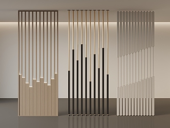 Light Luxury Partition Grille Screen 3d model